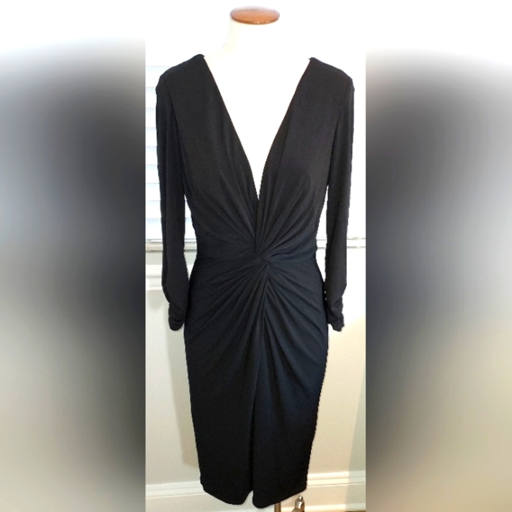Tadashi Collection Black Twist Front Dress Size S Pre-owned